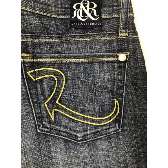 Rock And Republic Womens 28x29 Blue Denim Jeans Bootcut - Picture 5 of 8